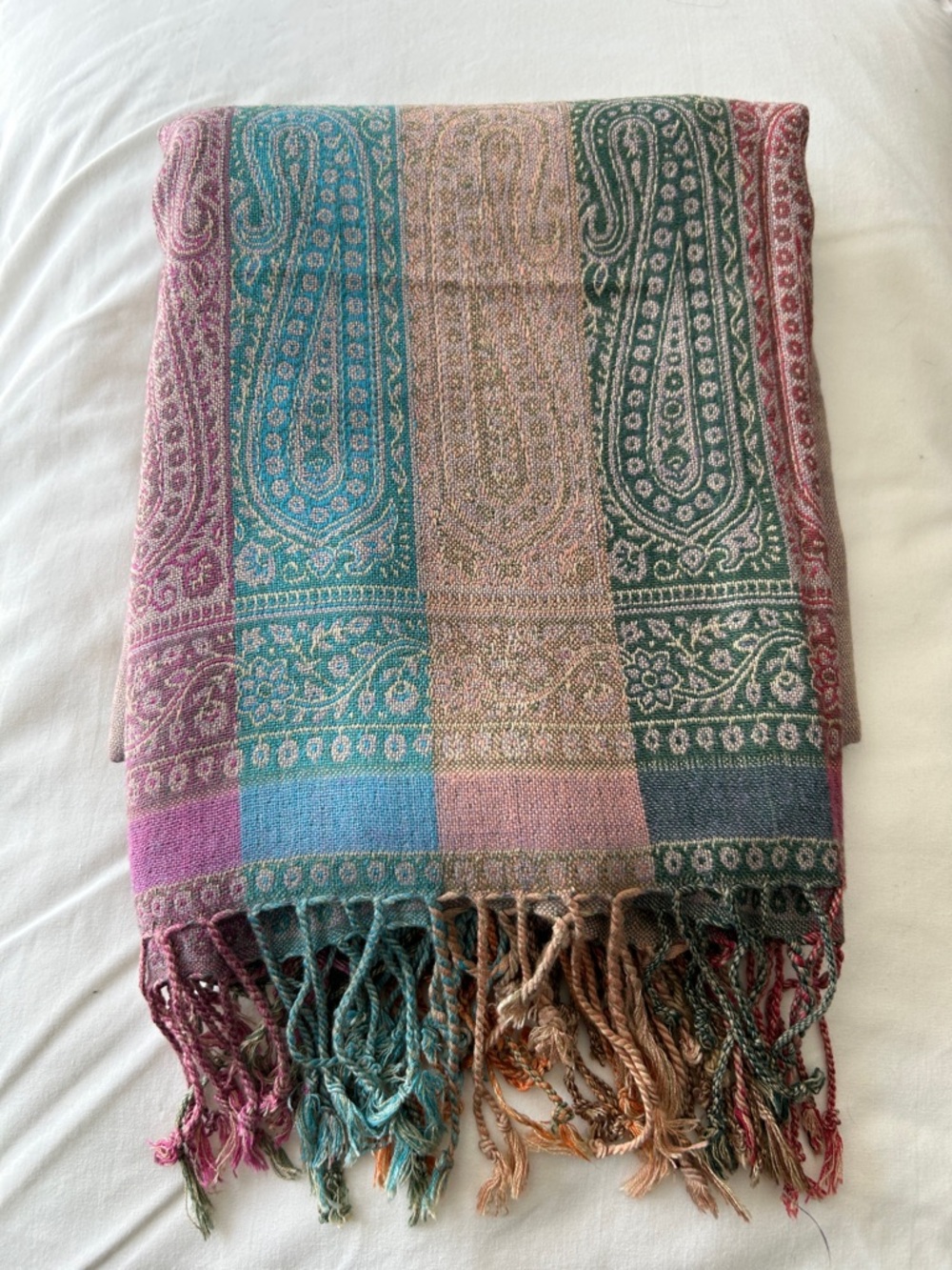 India Paisley Striped Wrap